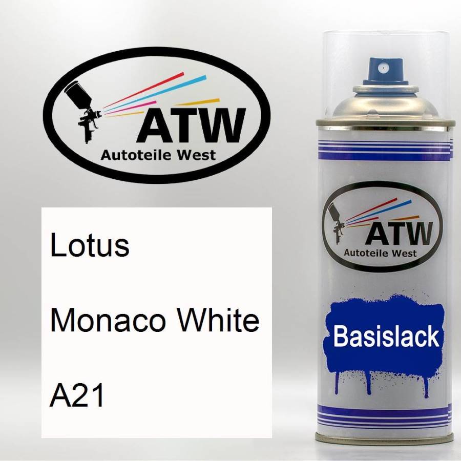Lotus, Monaco White, A21: 400ml Sprühdose, von ATW Autoteile West.